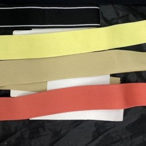 WOVEN ELASTIC WITH DTM WHIT  HIG BULK AND MACRO FILAMENT YARNS