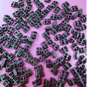 IMPORTED -CORD STOPPER-2 HOLE-BLACK-JUMBO