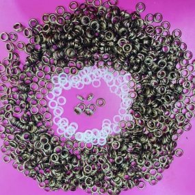 IMPORTED- EYELET-BRASS BASE- GUN METAL FINISH-NO-800 EYLET WITH PVC WASHER